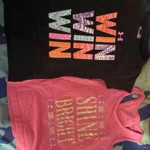 Under Armour Kids' Black and Pink Graphic Tees